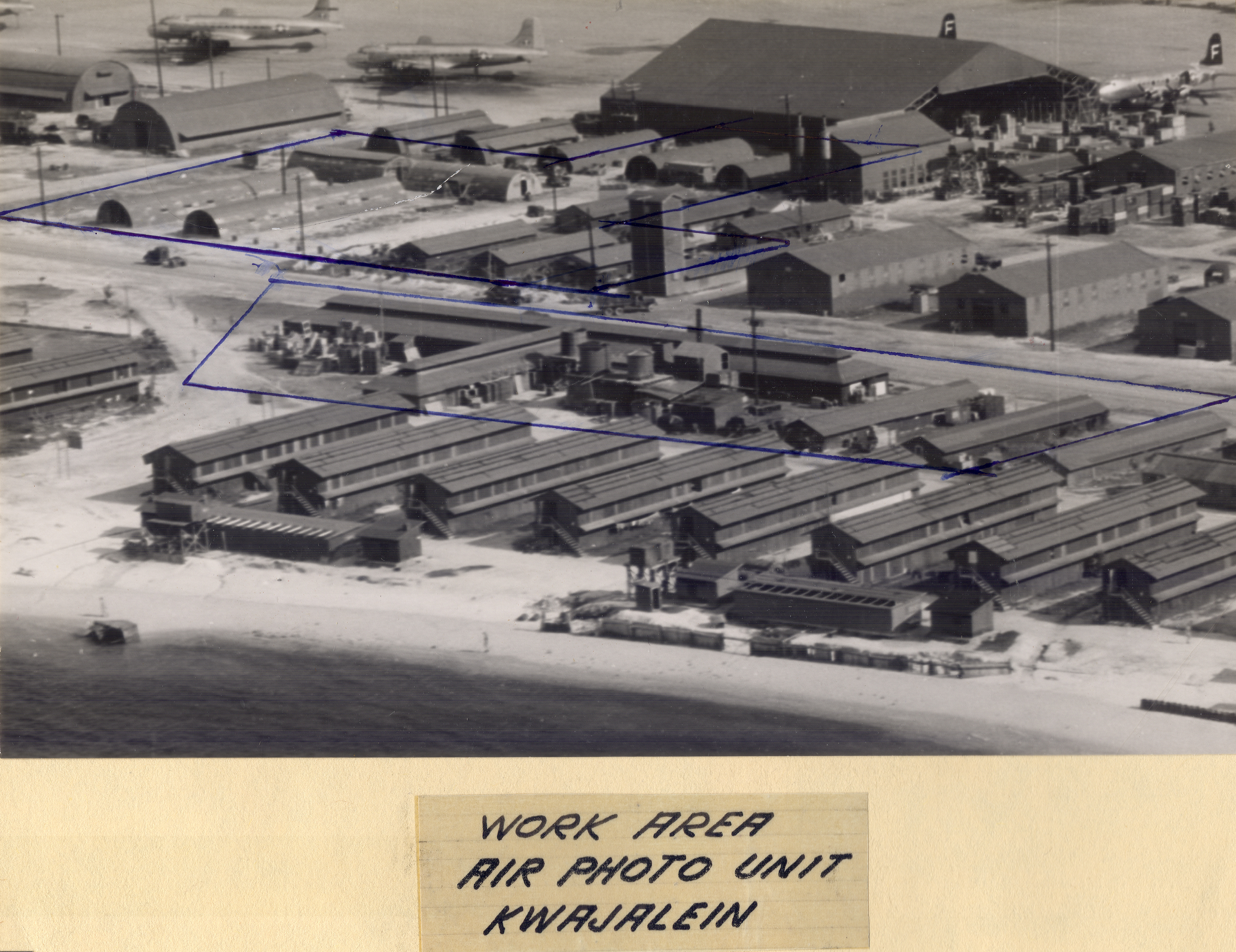 Aerial View of Kwajalein base, 1945-1946