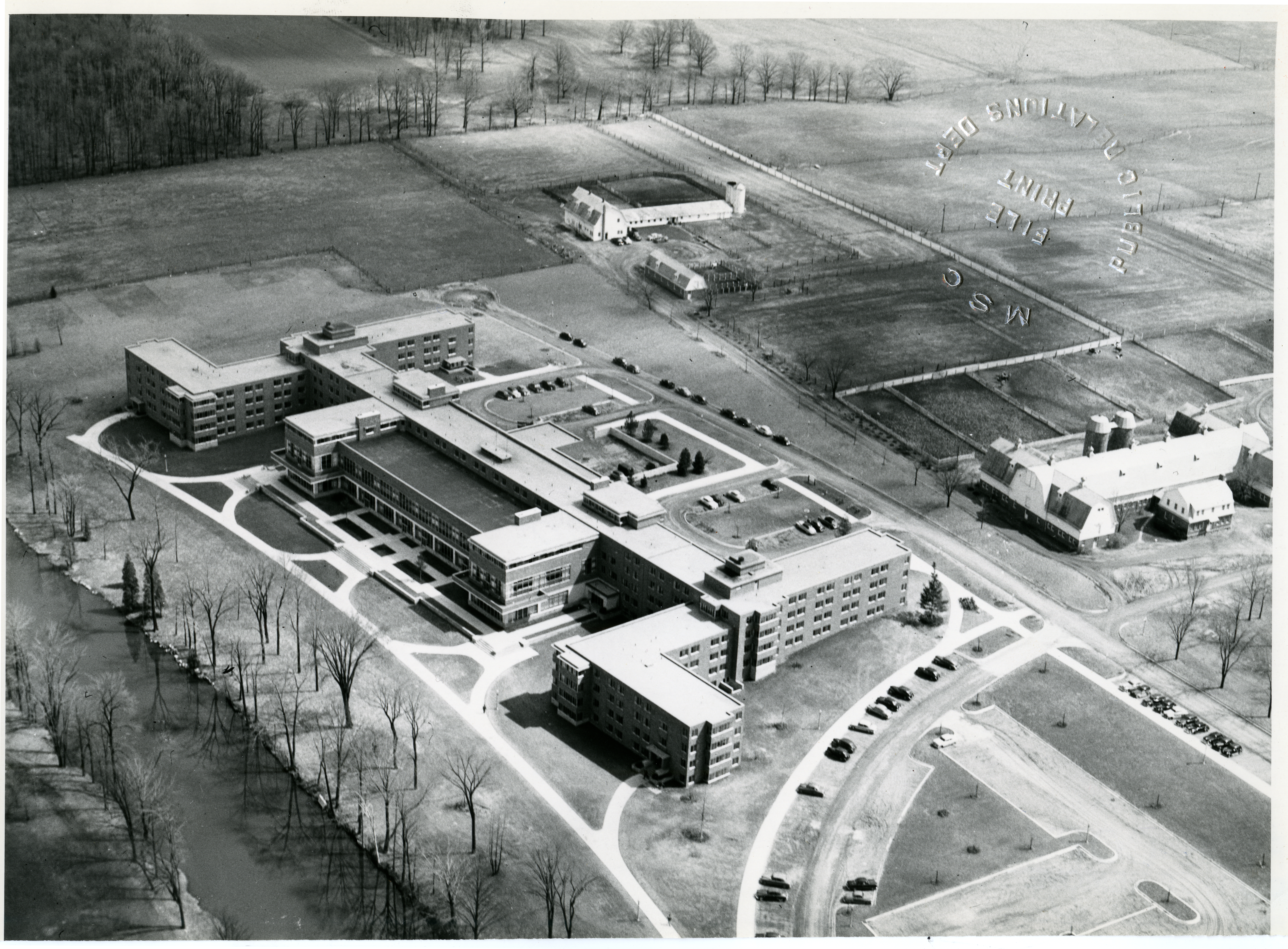 Shaw Hall Aerial View, 1950
