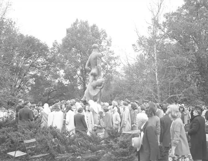 After the Unveiling of the Spartan Statue, 1945