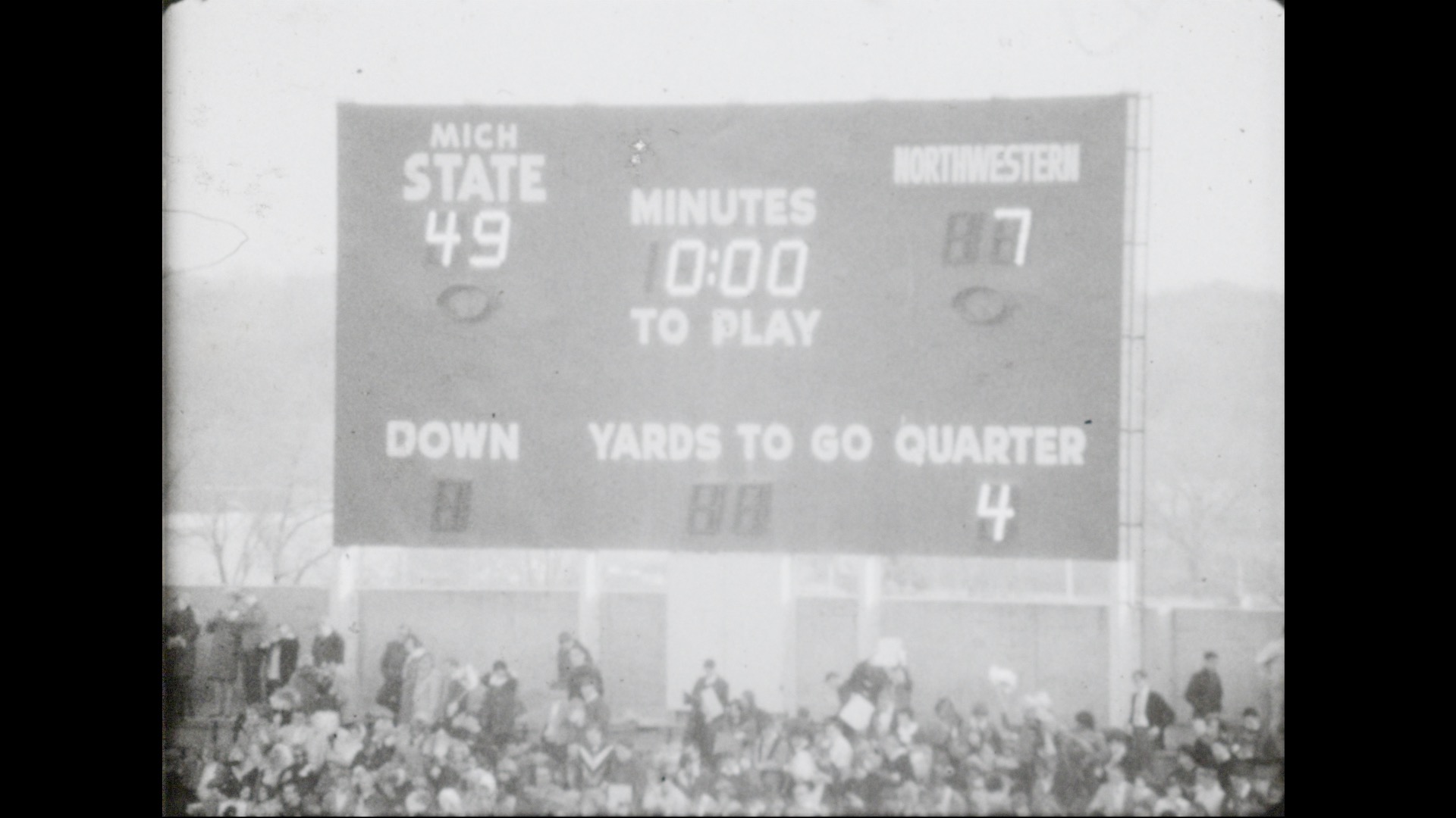 MSU Football vs. Northwestern, 1965 (b&w)