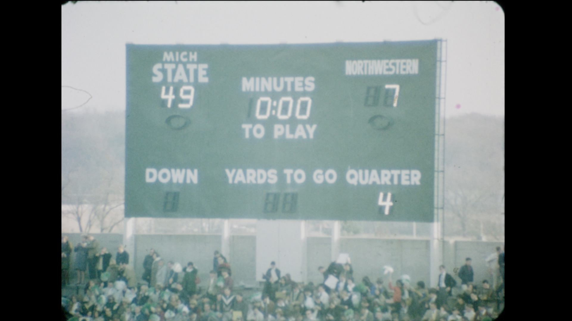 MSU Football vs. Northwestern, 1965 (color)