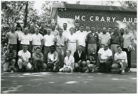Group photo in front of the McCrary Auditorium, 1960