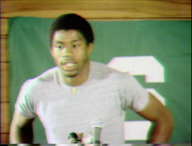 Magic Johnson Announces His Decision to Leave Michigan State, 1979