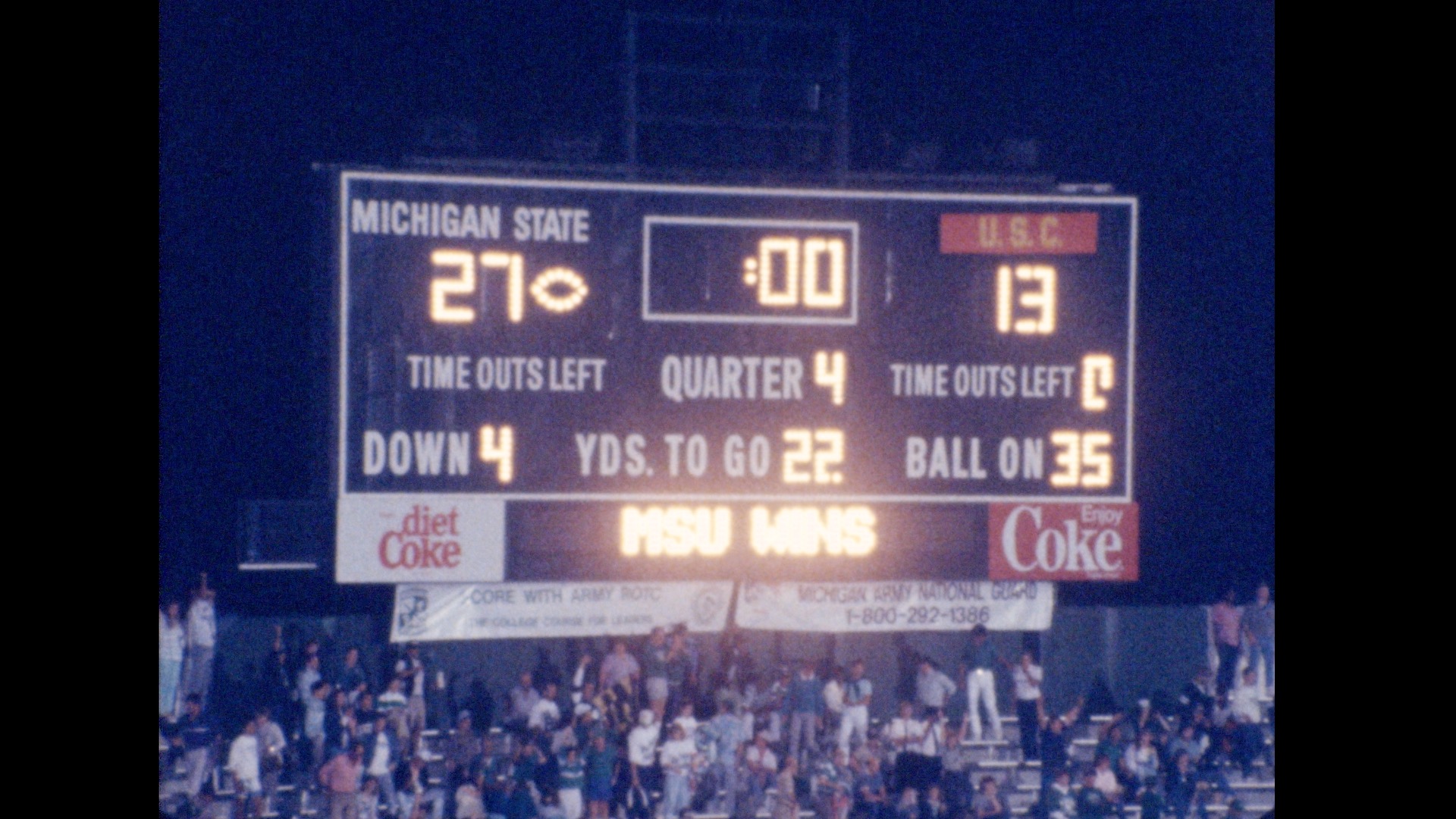 MSU Football vs. USC, 1987 (close-up, 2nd half offense reel)