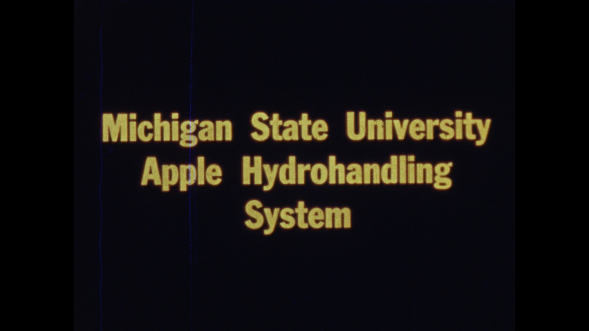MSU Apple Hydrohandling System, 1966