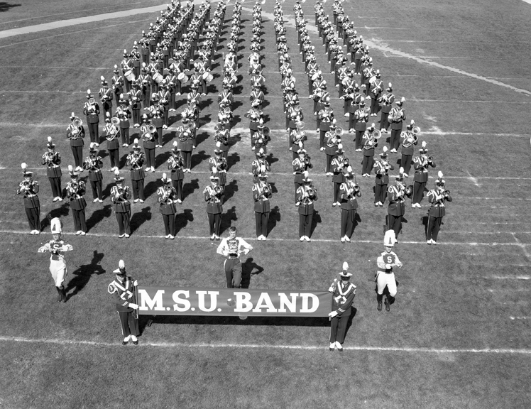MSU Marching Band on field