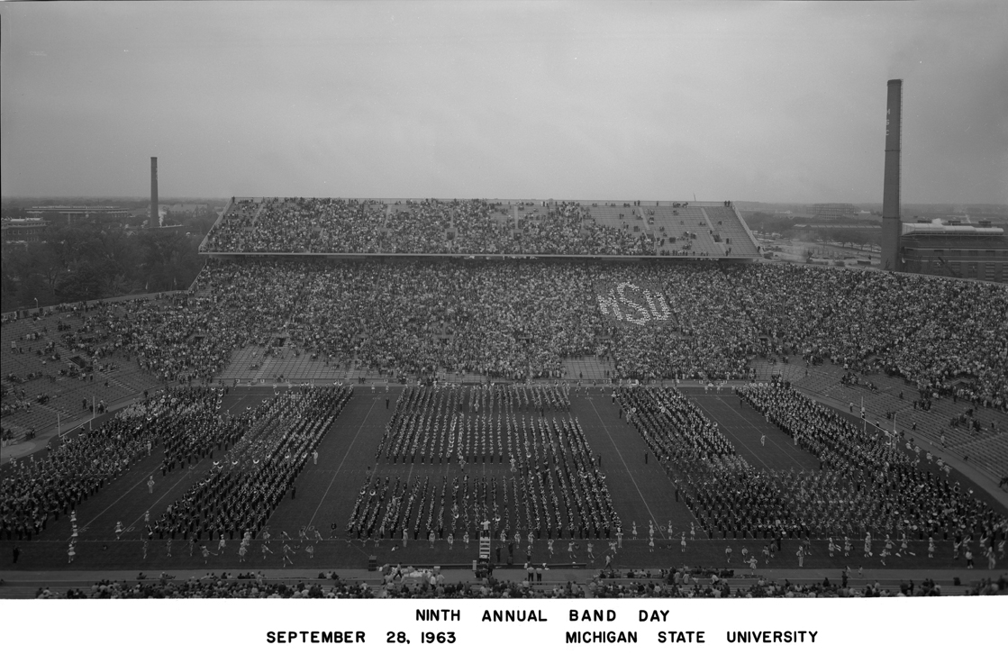 Band Day in MSU Formation