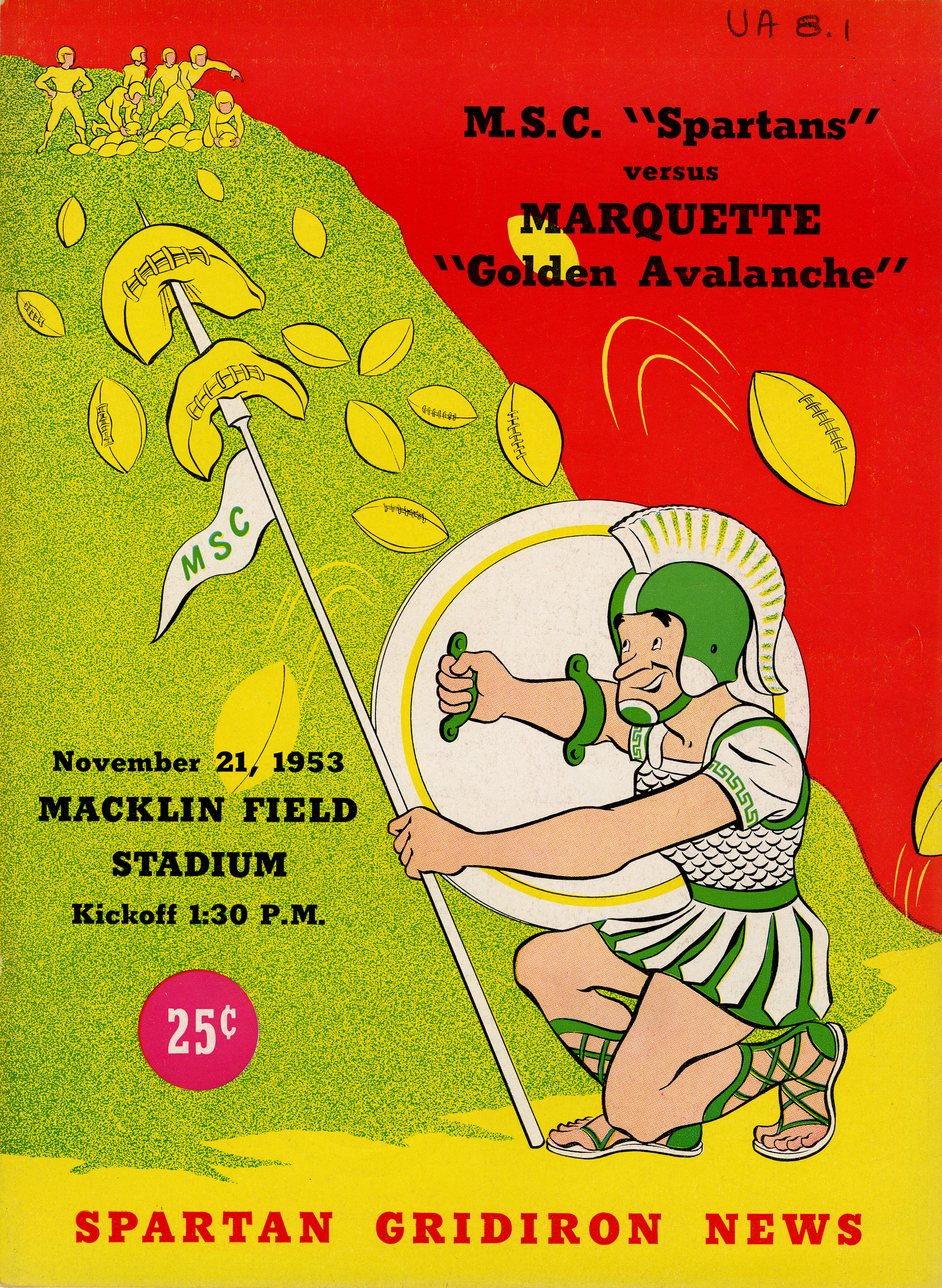 MSC vs. Marquette, Spartan Gridiron News, November 21, 1953