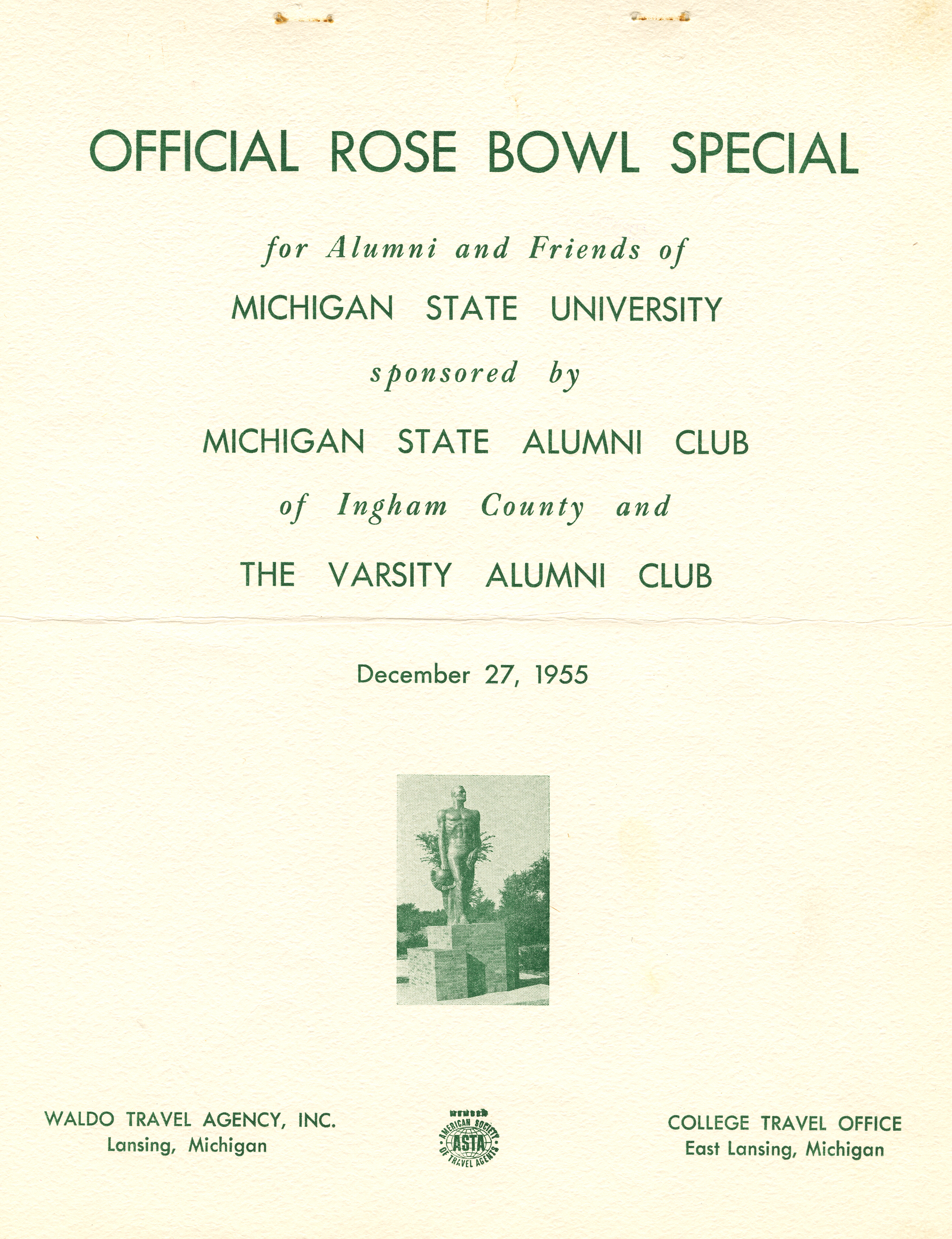 Official Rose Bowl Special travel info, 1955