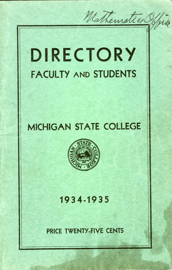 1934-1935 Faculty and Student Directory