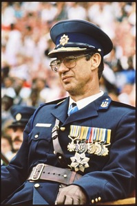Former police commissioner General Johann van der Merwe at a South African Police (SAP) ceremony on December 1, 1989.