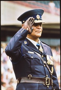 Former police commissioner Hennie de Witt during a South African Police (SAP) ceremony on December 1, 1989.
