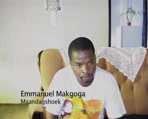 Emmanuel Makgoga, community leader/activist and spokesperson of the Maandagshoek Development Committee, during an oral history interview with Dale McKinley and Ahmed Veriava.