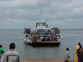 Ferry on Volta River at Makango Port in eastern Gonja