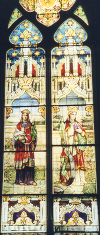 St. Catherine of Alexandria (right) and St. Agnes