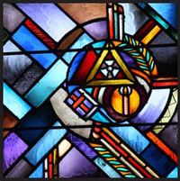 Altar window - Triangle and Candles