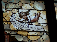 St. Valentine window, banner