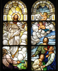 Annunciation Window close-up photo by Dave Daniszewski