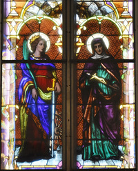 St. Catherine of Alexandria and St. Monica close-up