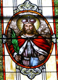 St. Ladislaus Window closeup photo by Dave Daniszewski