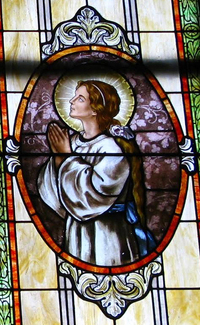 St. Maria Goretti Window closeup photo by Dave Daniszewski
