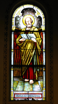 Unidentified Apostle Window closeup photo by Dave Daniszewski