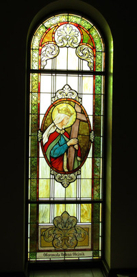 St. Helena Window as installed at St. Regis Catholic Church, Bloomfield Hills, MI