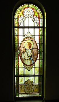 St. Maria Goretti Window as installed at St. Regis Catholic Church, Bloomfield Hills, MI
