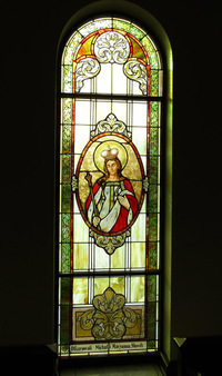 St. Hedwig Window as installed at St. Regis Catholic Church, Bloomfield Hills, MI