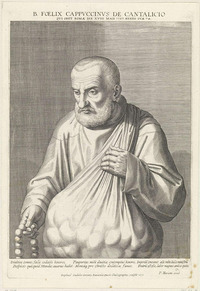 St. Felix of Cantalice 1615 by Raphael Sadeler
