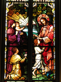 Jesus Blesses the Children close-up