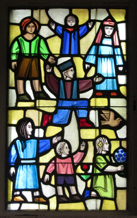Little Children and Jesus, left close-up