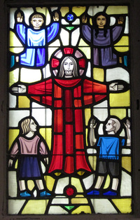 Little Children and Jesus, middle close-up