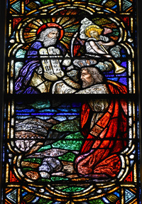 Moses Receives the Ten Commandments, close-up