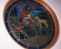 Jesus with 2 lambs 