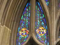 Palm branches at top of Chancel Window